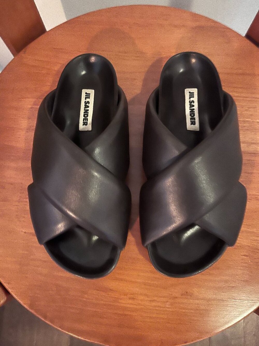 Jil Sander crossover strap chunky sandals